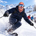 Grumpy Grandpa balaclava on the slope